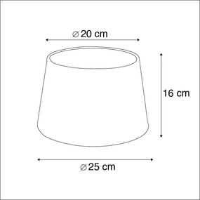 Черен памучен абажур със златен интериор 25/20/16