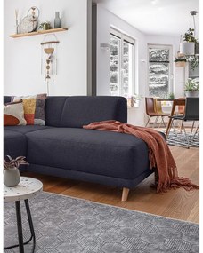 Антрацитен разтегателен/с място за съхранение ъглов диван (десен ъгъл/L форма) Classy Sophie – Miuform