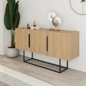 Нисък скрин от естествен дъб 150x80 cm Titan - Marckeric