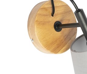 Ръстичен стенен аплик дърво с сиво - Cupy