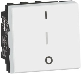 Legrand Двуполюсен ключ 10A 1-0 надпис 2 мод. Easy-Led Mosaic NEW  - 077050L