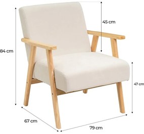 Бяло шенилово кресло Vintage – Casa Selección