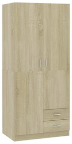 800642 vidaXL Гардероб, дъб сонома, 80x52x180 см, инженерно дърво