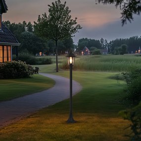 Класически външен стълб черен 122 см IP44 - New Haven Hammered