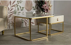 Кремави/златисти масички за кафе в комплект от 2 бр. от декор от мрамор 50x70 cm Beauty – Mauro Ferretti