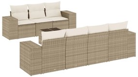 3254665 vidaXL Градински диван с възглавници, 8 части, бежов полиратан
