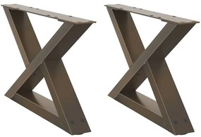 4012687 vidaXL Крака за масичка за кафе, 2 бр., естествена стомана, 50 x (30-31,3) см, стомана