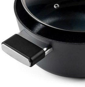 Тенджера Luigi Ferrero Regina FR-2440 24x11.5 см, 4.3 л, Незалепващо покритие, Стъклен капак с отвор за пара, Индукция, Черен