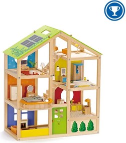 Hape - Дървена къща за кукли обзаведена H3401
