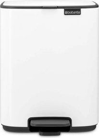 Кош за боклук Brabantia Bo Pedal 1010118, 7 л, Плавно затваряне, Гумирана основа, Бял