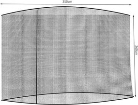 Мрежа против комари за градински чадър 3,5 м - черна