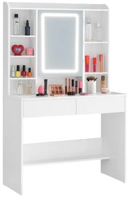 Тоалетка с LED огледало и място за съхранение на бижута