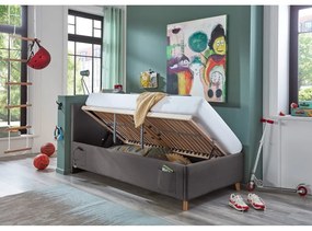 Антрацитно тапицирано детско легло 90x200 cm с място за съхранение с включена подматрачна рамка Cool – Meise Möbel