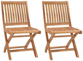 315105 vidaXL Сгъваеми градински столове, 2 бр, тиково дърво масив