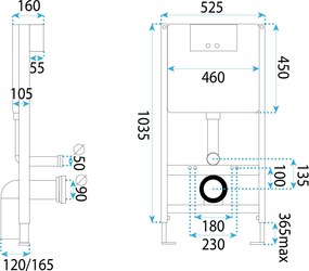 КОМПЛЕКТ СТЕЛАЖ ЗА ВГРАЖДАНЕ Е  K011A-Q Rea I Brush Gold