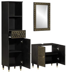 3206326 vidaXL Комплект мебели за баня, 3 части, масивна мангова дървесина