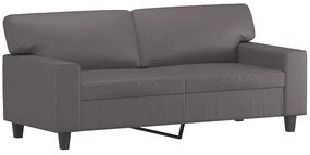 359419 vidaXL 2-местен диван, сив, 140 см, изкуствена кожа
