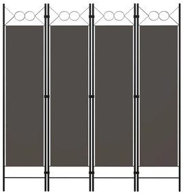 320704 vidaXL Параван за стая, 4 панела, антрацит, 160x180 см