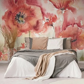 Тапет – Рисувани макове на поле