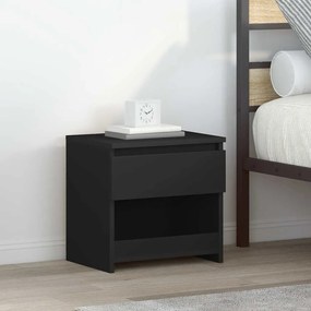 803446 vidaXL Нощни шкафчета, 2 бр, черни, 40x30x39 см, инженерно дърво