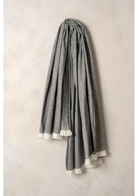 Тъмносиво одеяло със съдържание на памук , 140 x 180 cm Linen - Euromant