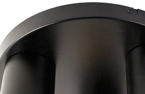 Индустриален плафон черен със злато кръгъл 3-светлина - Raspi