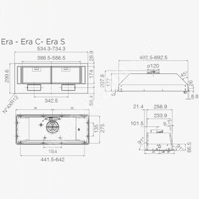 Абсорбатор за вграждане Elica Era C IX 52, 146 W, 52 см, Клас D, 368 м3/ч, LED осветление, Инокс