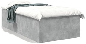 3280975 vidaXL Рамка за легло, бетонно сиво, 90x190 см, инженерно дърво