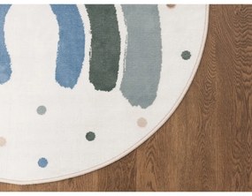 Детски килим в цвят слонова кост и зелено ø120 cm Joyful Mint – FD