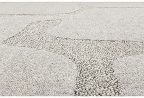 Светлосив вълнен килим 133x190 cm Morphic Organica – Agnella