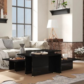 805576 vidaXL Кафе маси, 2 бр, черен гланц, 111,5x50x33 см, инженерно дърво