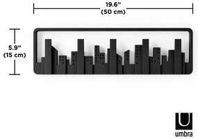 Черна пластмасова закачалка за стена Skyline - Umbra