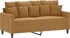 359310 vidaXL 2-местен диван, кафяво, 140 см, кадифе