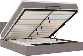 3311481 vidaXL Османска легло с матрак, таупе, 180x200 см, плат