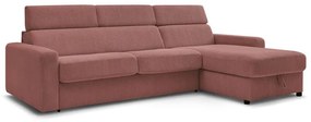 Розов разтегателен ъглов диван от рипсено кадифе (променлив) Monaco – Bobochic Paris