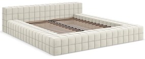Кремаво двойно тапицирано легло с включена подматрачна рамка 160x200 cm Akela – Makamii