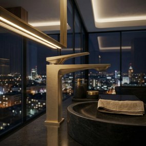 Смесител за мивка Rea Prime Brush Gold Low