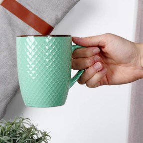 Комплект от 4 керамични чаши 400мл, многоцветни