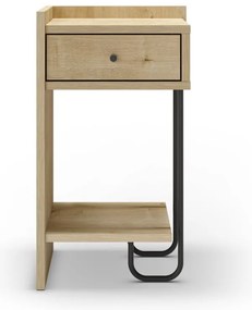 Нощно шкафче в дъбов декор с рафтове в естествен цвят Mercure - Marckeric