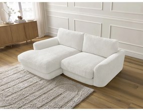 Бял шенилов ъглов диван (ляв ъгъл) Leonore – Bobochic Paris