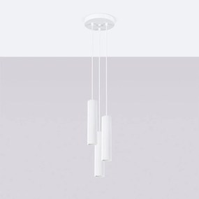 Бяло висящо осветително тяло ø 19,5 cm Gleam – Sollux