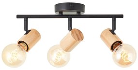 Brilliant - Точково осветително тяло KERRY 3xE27/40W/230V черно/бамбук