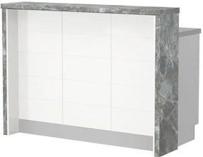 Островна кухненска пейка Hudson-Length: 135 cm.-White-Siena Marble