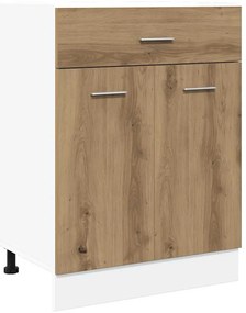 856090 vidaXL Шкаф с чекмеджета "Lyon", дъб Artisan, 60x46x81,5 см, инженерно дърво