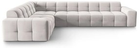 Ъглов диван от светлосиво кадифе (ляв ъгъл) Kendal - Micadoni Home