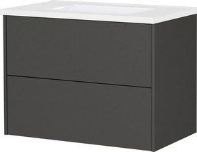 Антрацитен матов стенен шкаф за мивка 81x61 cm Bodera – Germania