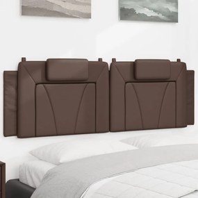 374799 vidaXL Мека табла за легло Viana, кафява, 160 см, изкуствена кожа
