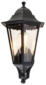 Външна стенна лампа черна с датчик за движение - Havana IP44