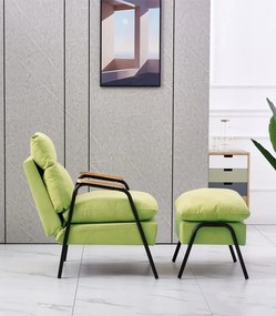 Релаксиращ фотьойл с облегалка за крака OSLO Зелено