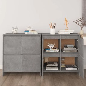 3098092 vidaXL Бюфети, 2 бр, бетонно сиви, 70x41x75 см, инженерно дърво